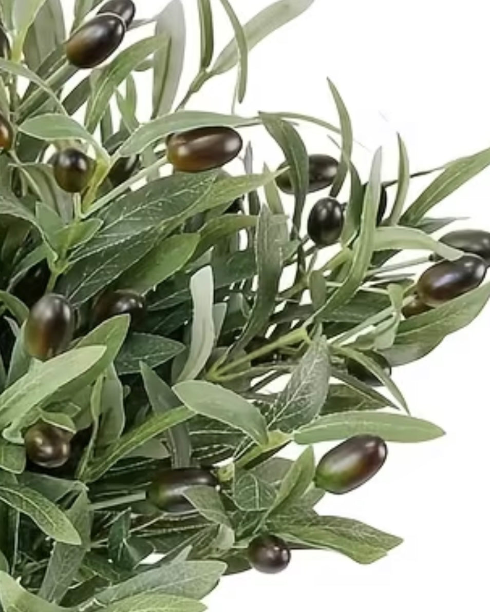 Artificial olive branch by Starlight Express, mini size, with realistic green leaves, perfect for home or office decor.