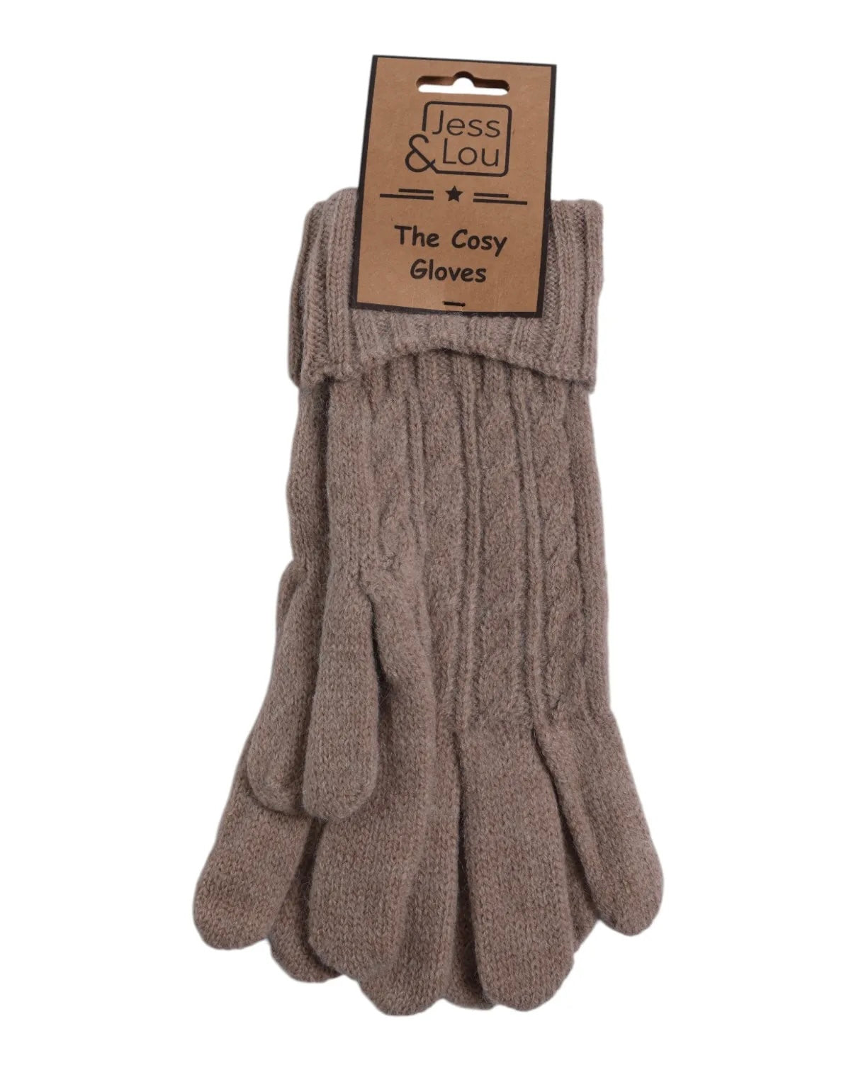 Oatmeal Cosy Cable Knit Gloves