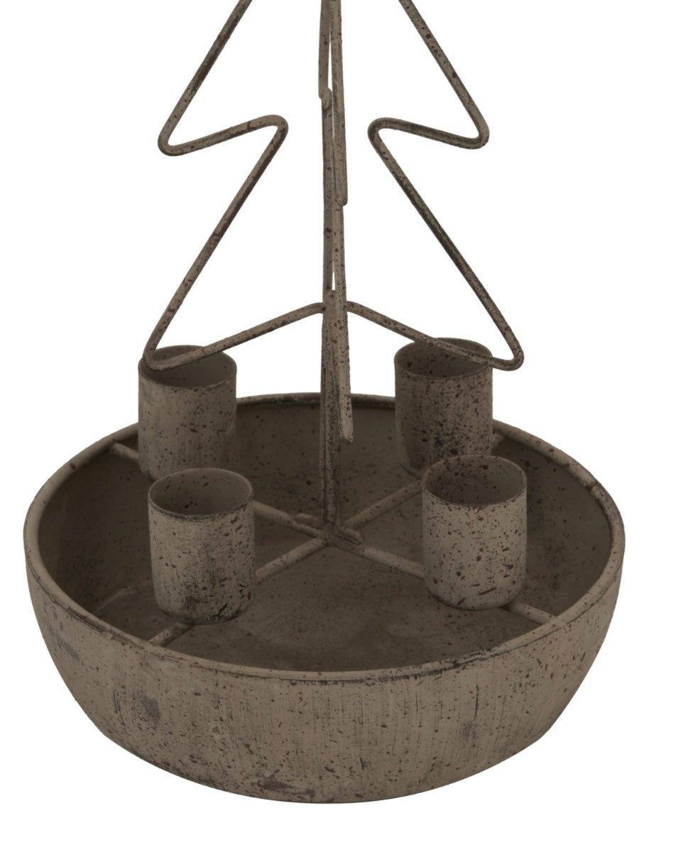 Rustic Outline Tree And Star Candle Holders