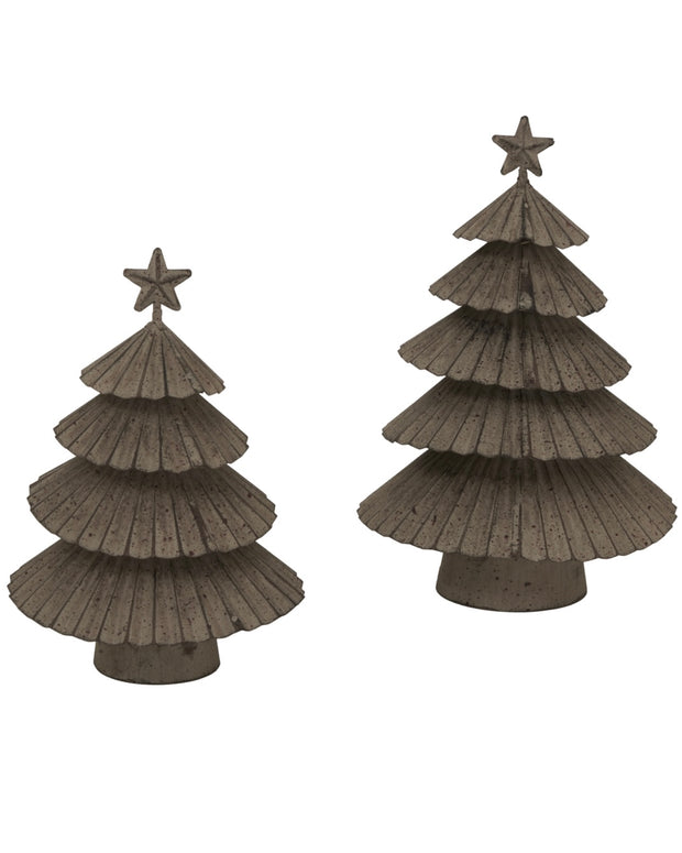 Rustic Metal Layered Tree With Star
