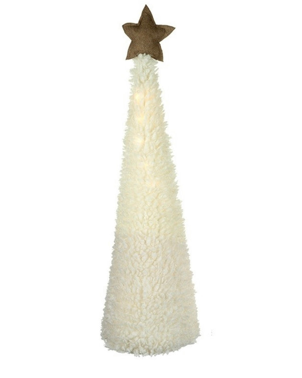 Extra Large Fur Light Up Cone With Gold Star