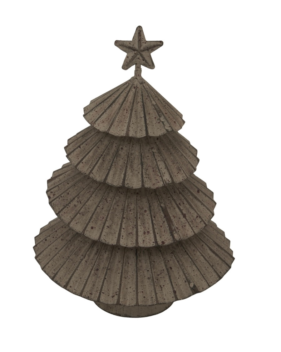 Rustic Metal Layered Tree With Star