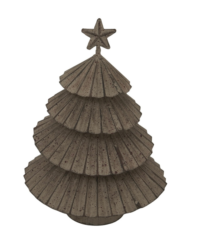 Rustic Metal Layered Tree With Star