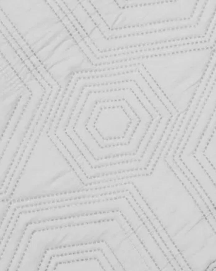 Dorchester Grey Geometric Quilted Bedspread