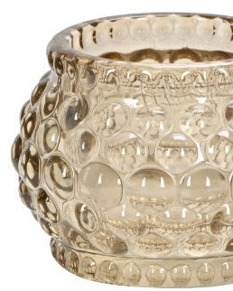 Beige Glass Bubble Candle Pot Holder