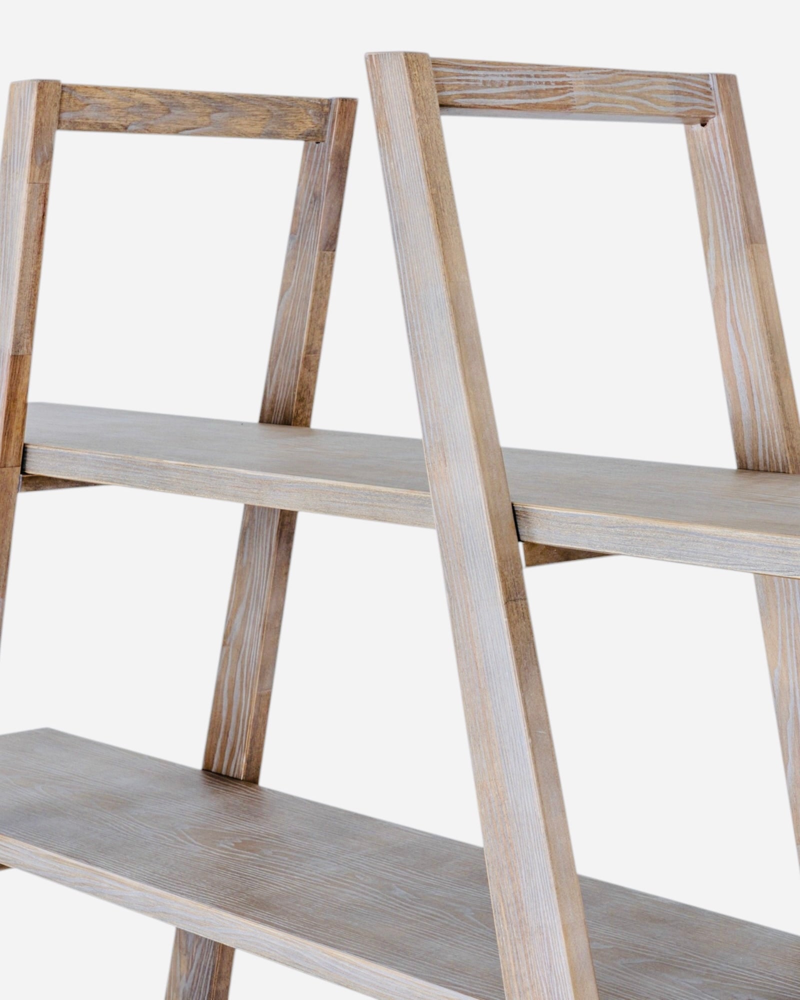 Hill Interiors Haldon Collection 4-shelf apex shelving unit, modern wooden furniture with open storage design.