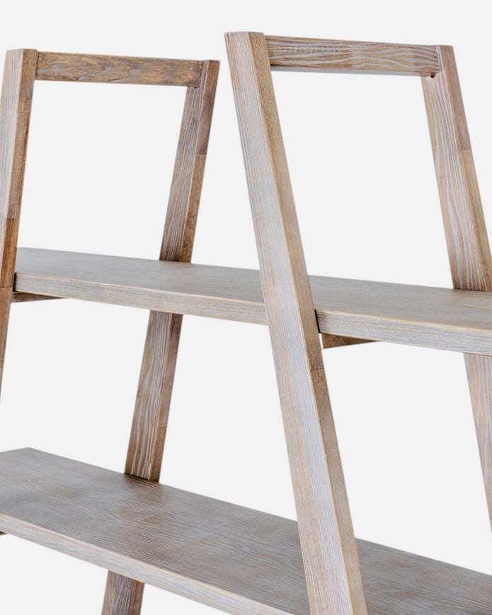 Hill Interiors Haldon Collection 4-shelf apex shelving unit, modern wooden furniture with open storage design.