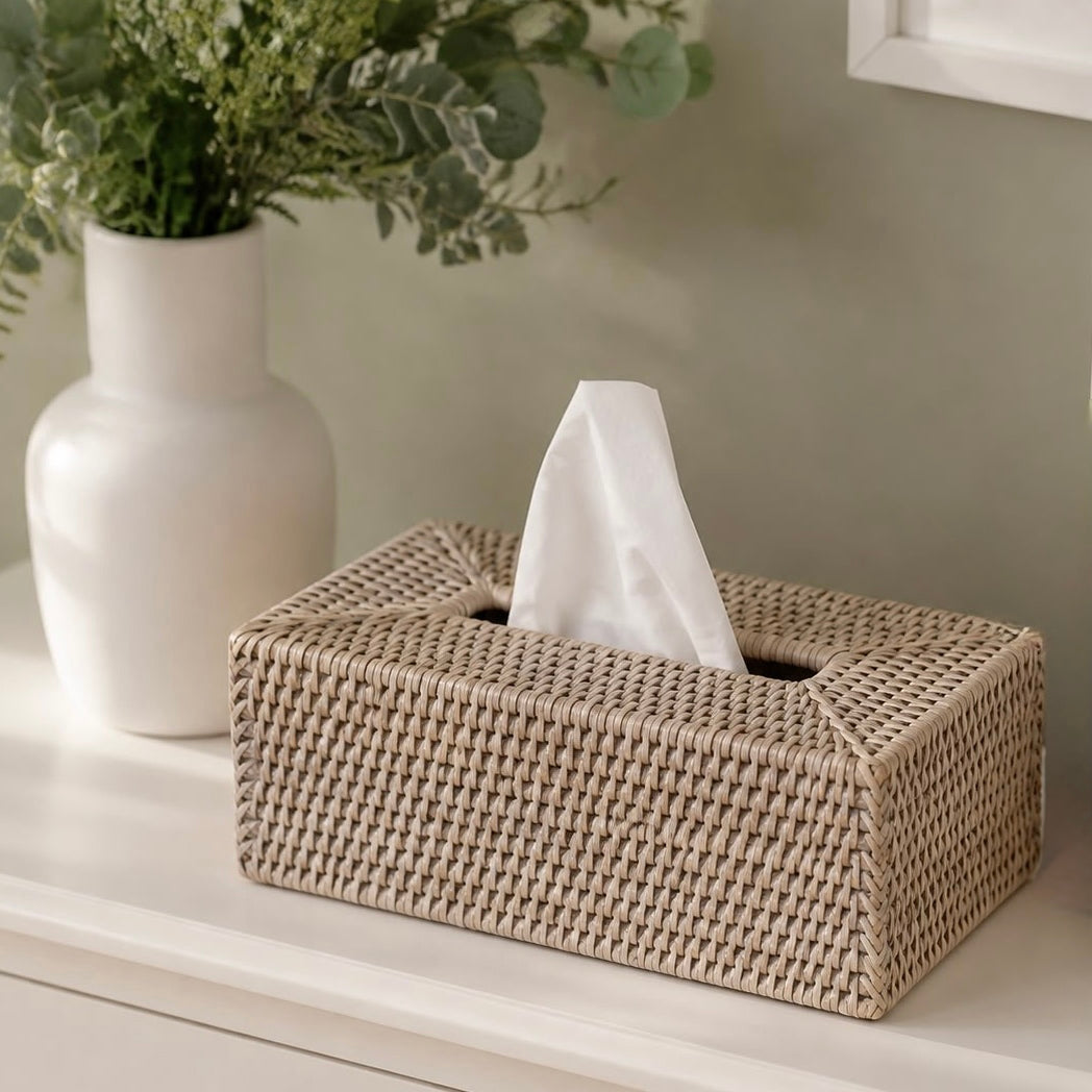 Wickham Rattan Oblong Tissue Box