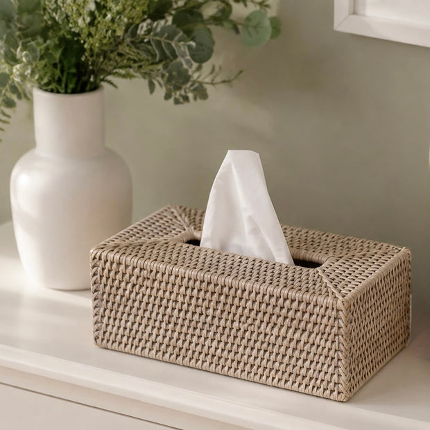 Wickham Rattan Oblong Tissue Box