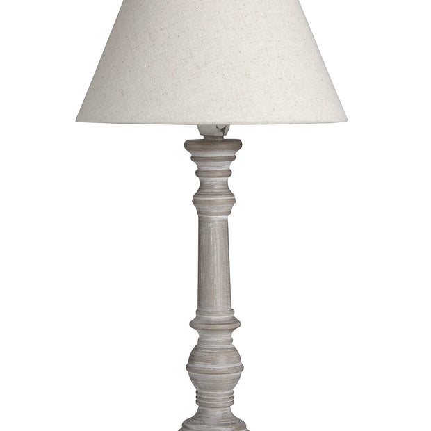 Pella wooden table lamp by Hill Interiors featuring a sleek design and warm wood finish, ideal for living room or bedside lighting.
