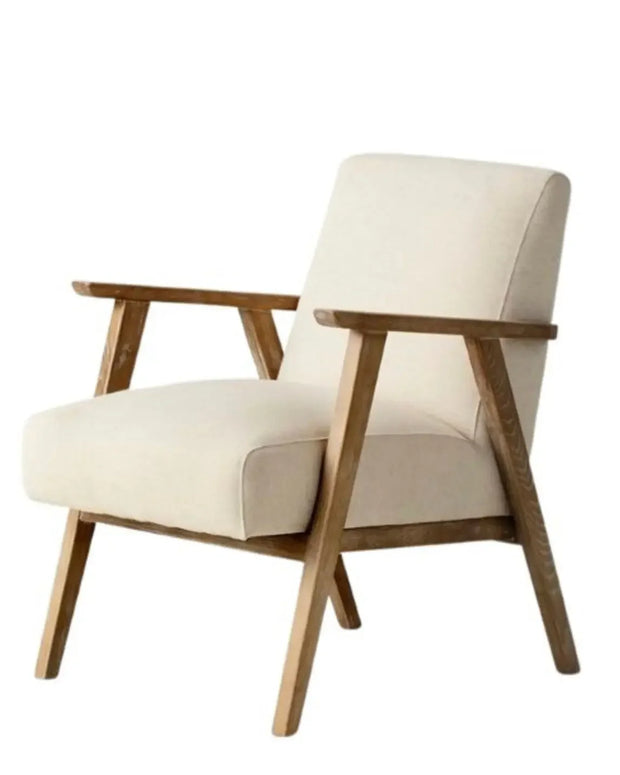 Beige Soft Linen Armchair - Neyland - Lulu Loves Home  Lulu Loves Home 