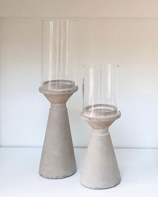 Stone Hurricane Tealight Candle Holders