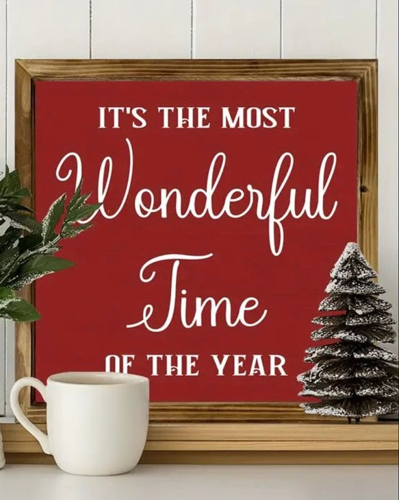 Wooden Sign - Christmas Red “The Most Wonderful Time Of The Year”
