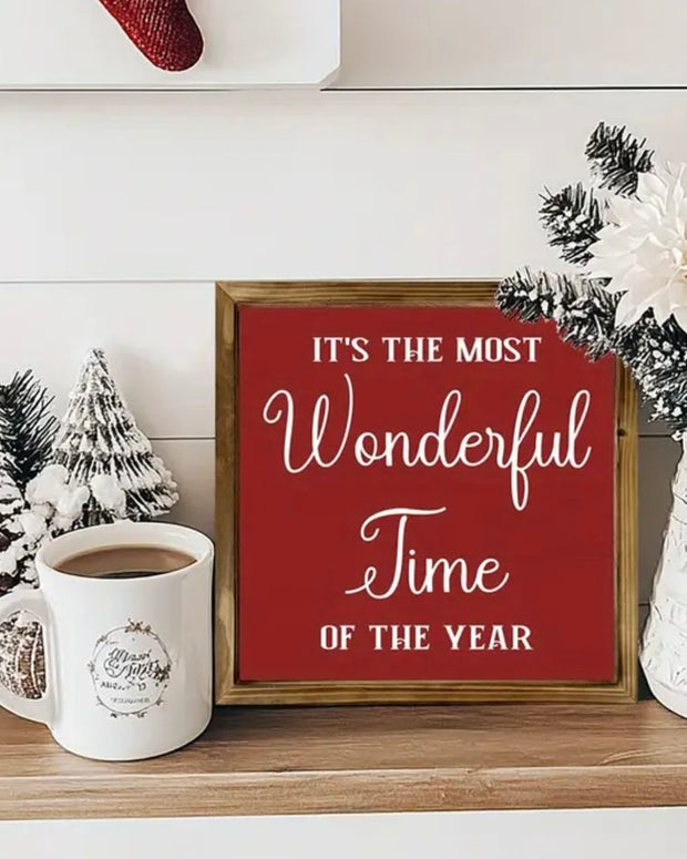 Wooden Sign - Christmas Red “The Most Wonderful Time Of The Year”