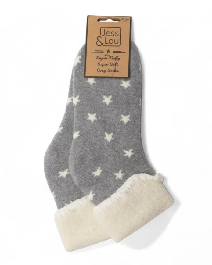 Cosy Cuff Socks - Grey Star