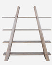 Haldon Collection 4-shelf apex shelving unit by Hill Interiors, showcasing a modern wooden furniture piece with four open shelves.