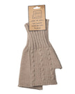 Oatmeal Cosy Cable Knit Fingerless Gloves