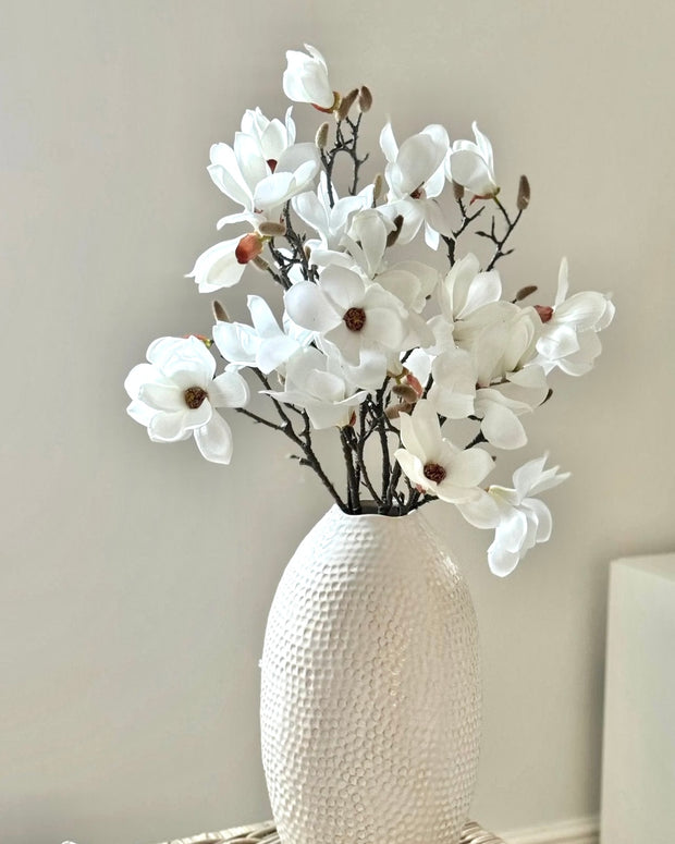 Artificial Classic White Magnolia Branch Stem