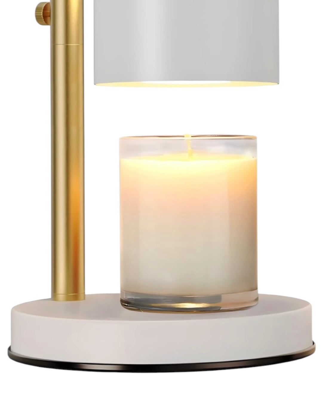 Starlight Express white candle warmer lamp with shade, flameless lighting for safe and cozy ambiance.