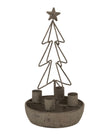Rustic Outline Tree And Star Candle Holders