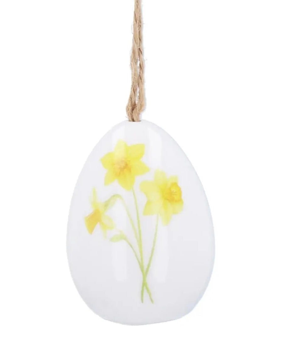 White Ceramic Egg - Daffodil
