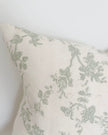Aria Sage Green And White Square Floral Print Cotton Cushion Cover