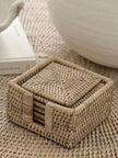 Artisan Weave - Rattan Square Coaster Set & Holder