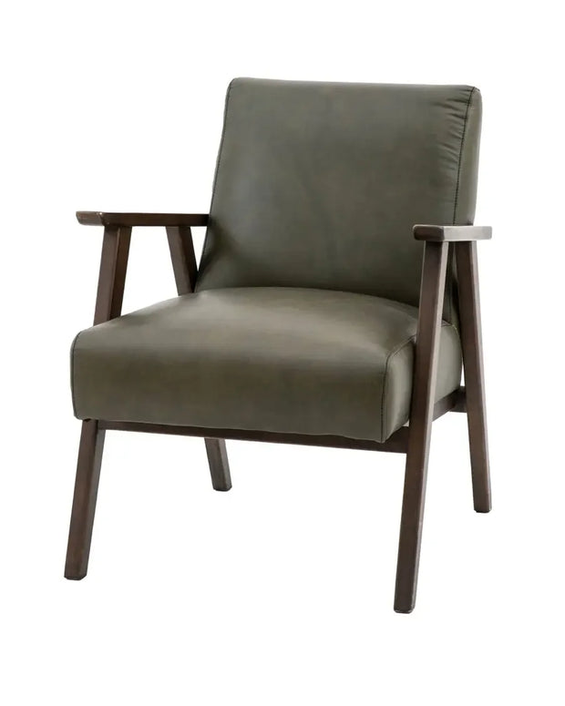 Olive Green Leather Armchair - Neyland - Lulu Loves Home Lulu Loves Home 