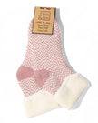Cosy Cuff Socks - Pink Herringbone