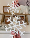 White Wooden Cut Out Snowflake - Set of Two - Lulu Loves Home Lulu Loves Home 
