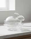 Glass Bunny Rabbit Oval Jar