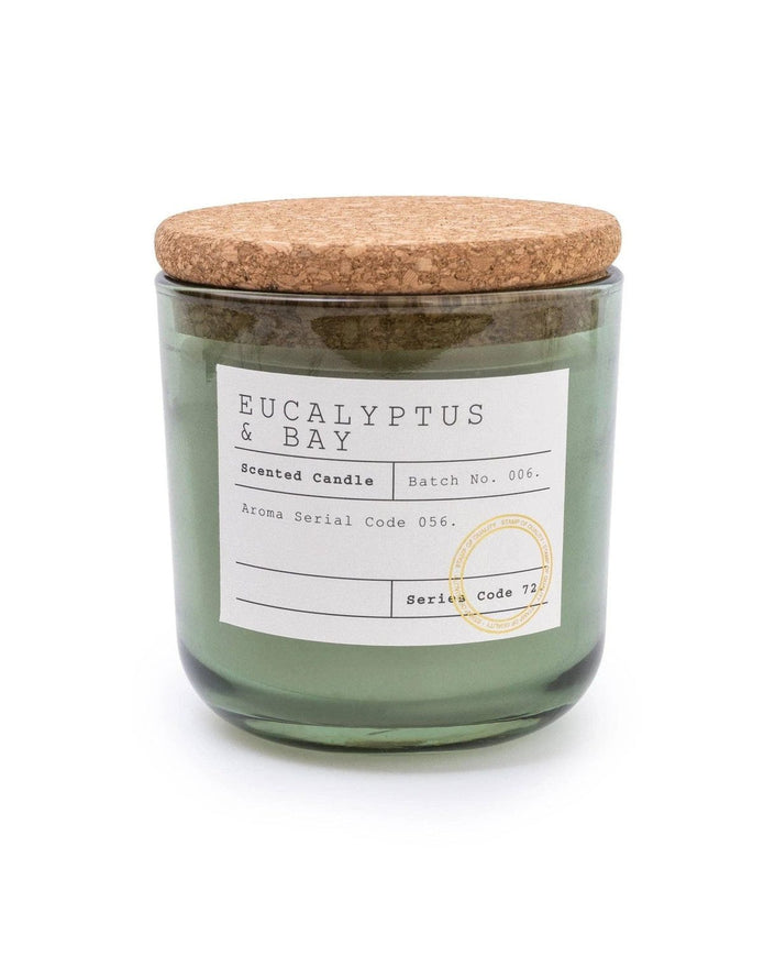 Glass Filled Wax Pot with Cork Lid in Eucalyptus and Bay Scent 11cm 6PK Lulu Loves Home 