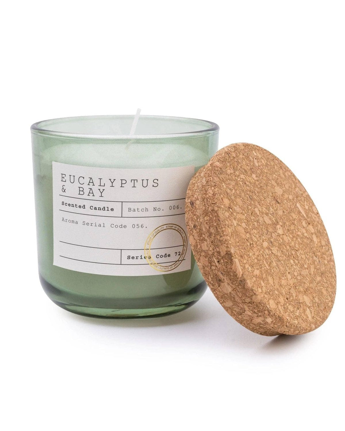 Glass Filled Wax Pot with Cork Lid in Eucalyptus and Bay Scent 11cm 6PK Lulu Loves Home 