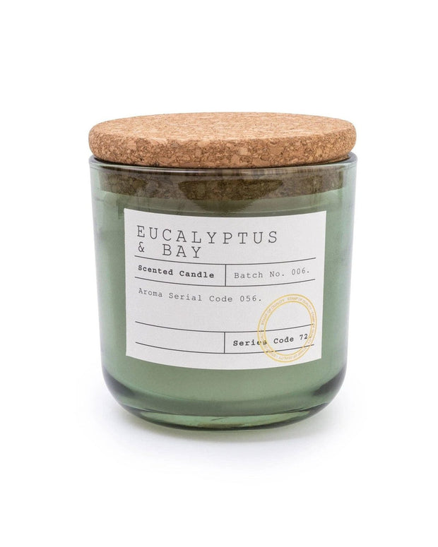 Glass Filled Wax Pot with Cork Lid in Eucalyptus and Bay Scent 11cm 6PK Lulu Loves Home 