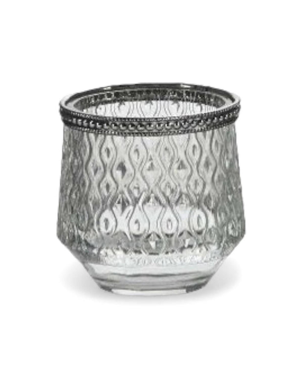 Glass Patterned Tealight Candle Holder