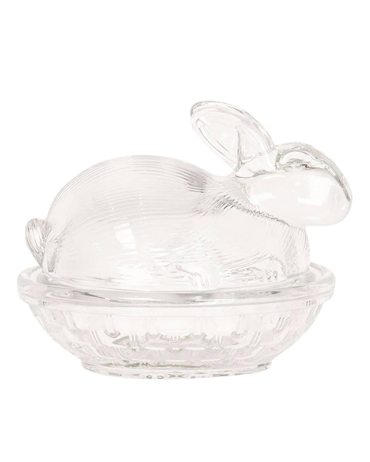Glass Rabbit Oval Jar