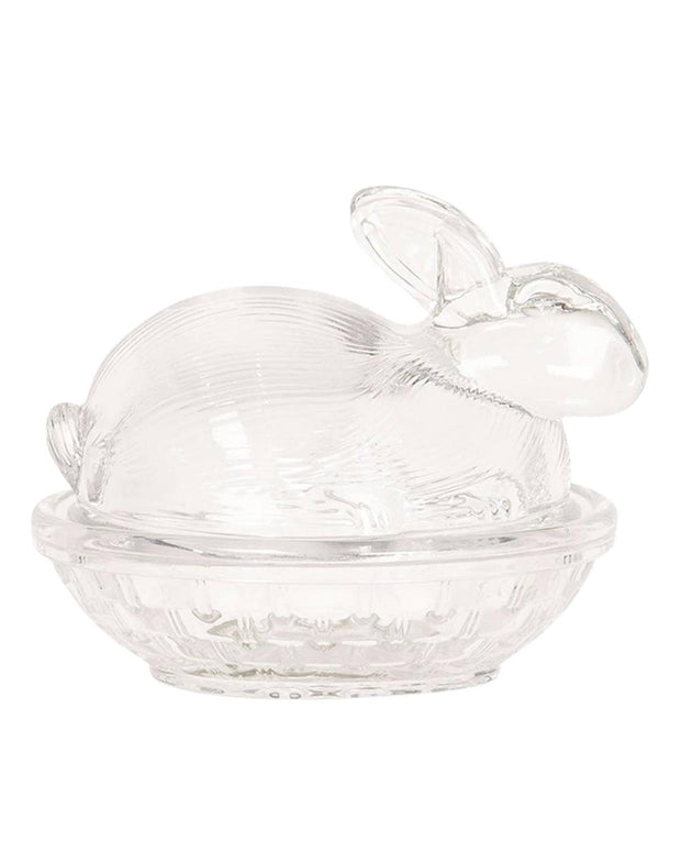 Glass Rabbit Oval Jar