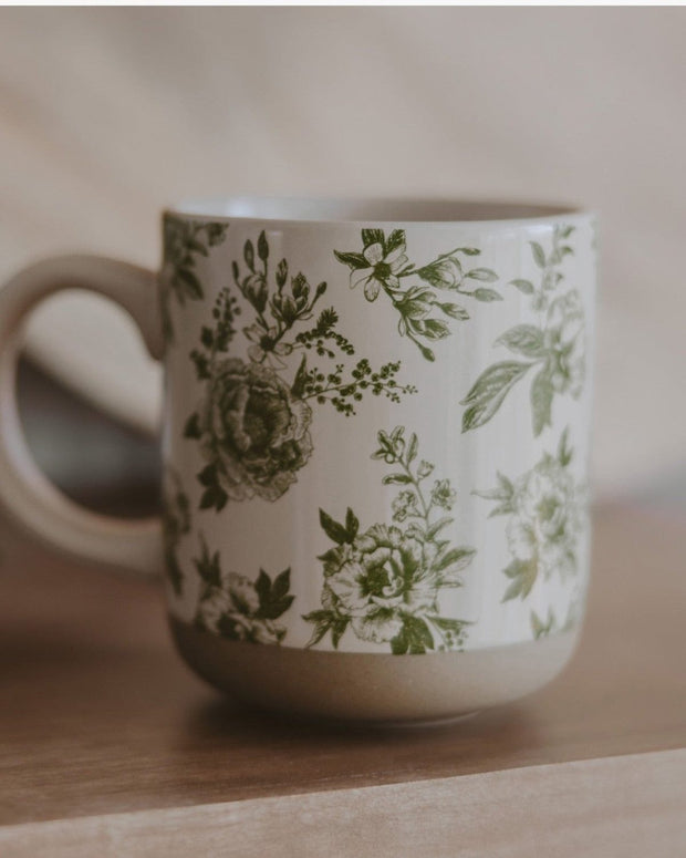 Green Delft Stoneware Coffee Mug