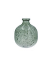 Green Glass Fern Ball Vase