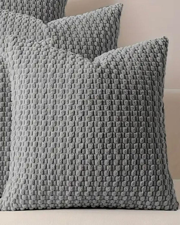 Grey Honeycomb Woven Design Cushion Cover - PRE ORDER TWO WEEK DELIVERY