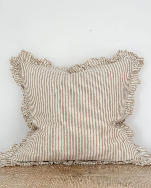 Hallie Light Brown Stripe Cushion Cover