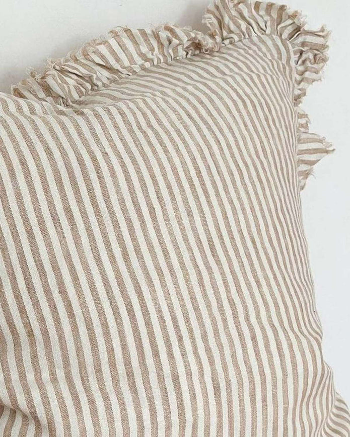 Hallie Light Brown Stripe Cushion Cover