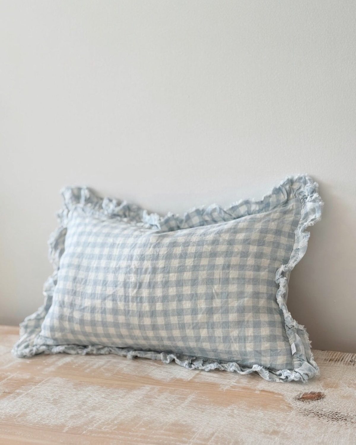 Hallie Ocean Blue Gingham Cushion Cover