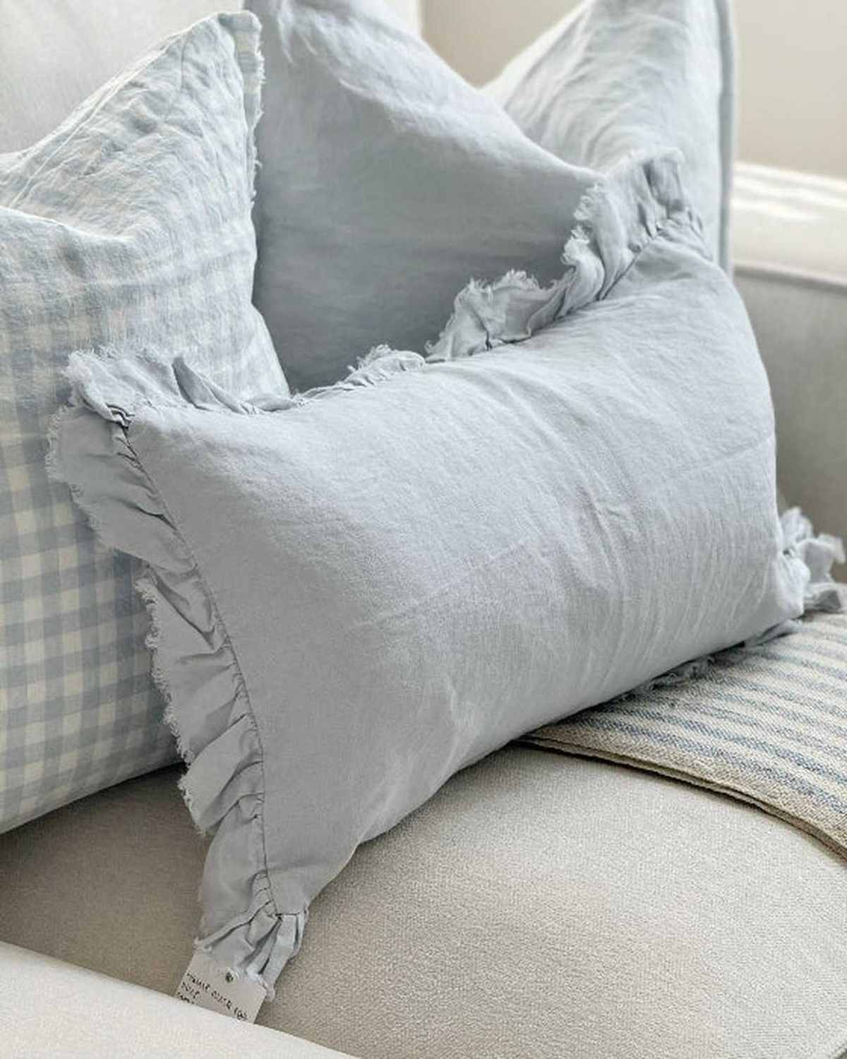 Esmee Ocean Blue Luxury Cotton Blend Cushion Cover - 45cm x 45cm - Soft FurnishingsSoft Furnishings - Lulu Loves Home