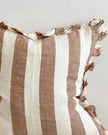 Hallie Rust Brown And White Wide Stripe Cotton Blend Cushion Cover - Soft FurnishingsSoft Furnishings - Lulu Loves Home