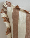 Hallie Rust Brown And White Wide Stripe Cotton Blend Cushion Cover - Soft FurnishingsSoft Furnishings - Lulu Loves Home