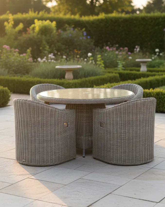 Rattan Ragusa Outdoor Dining Table And Four Chair Set