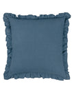 Blue Kirkton floral pleat fringe cushion cover by Riva Home, featuring soft fabric with floral pattern, pleats, and fringe details.