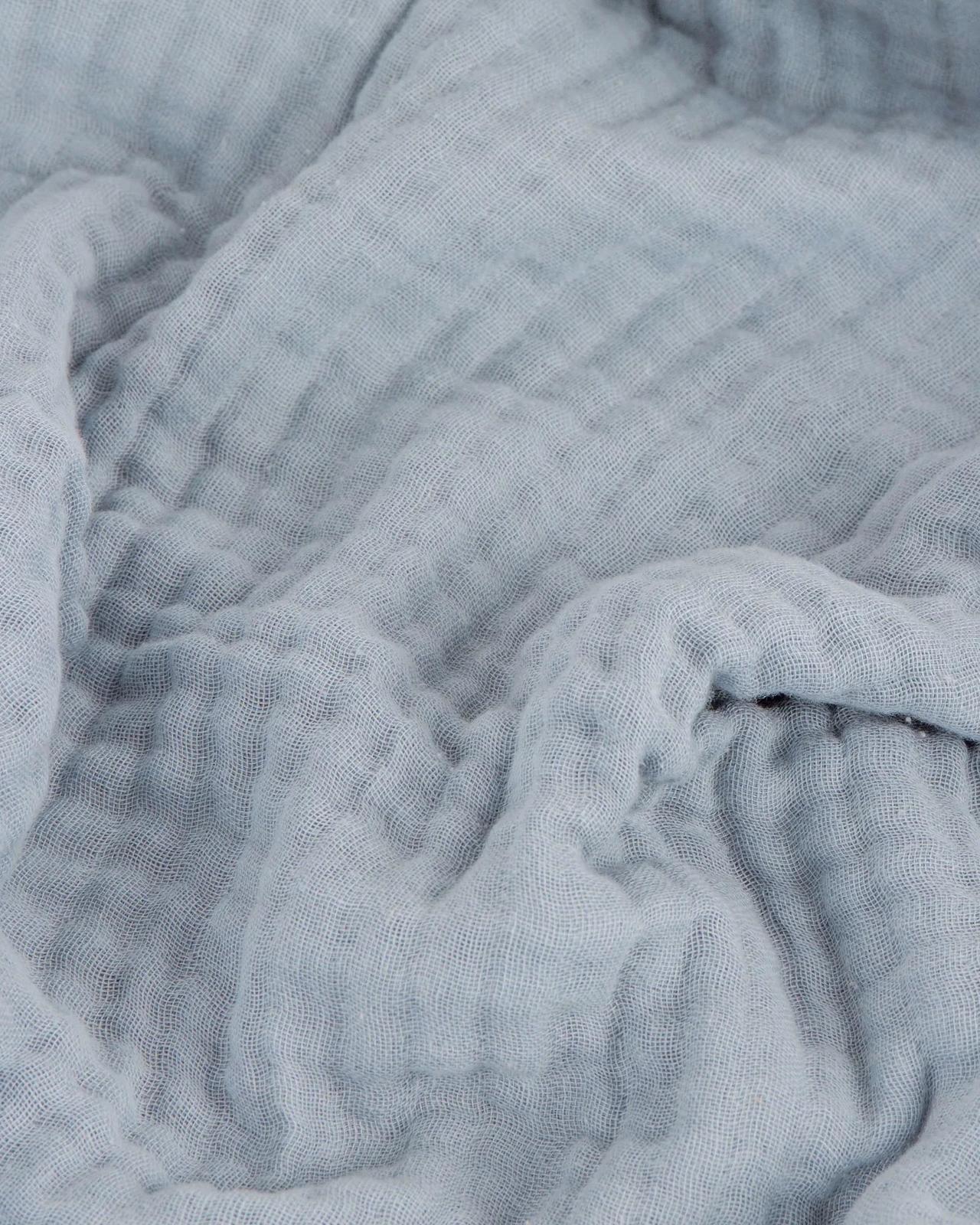 Riva Home Ocean Blue Muslin Cotton Bed Cover, soft furnishing throw with a smooth, lightweight fabric and ocean blue color.