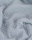 Riva Home Ocean Blue Muslin Cotton Bed Cover, soft furnishing throw with a smooth, lightweight fabric and ocean blue color.